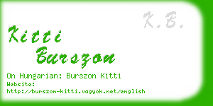 kitti burszon business card